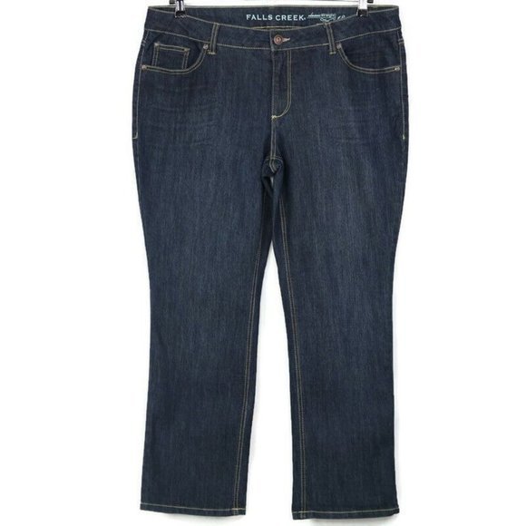 Falls Creek Classic Straight Jeans Stretch‎ Dark 18 Short - Picture 1 of 9
